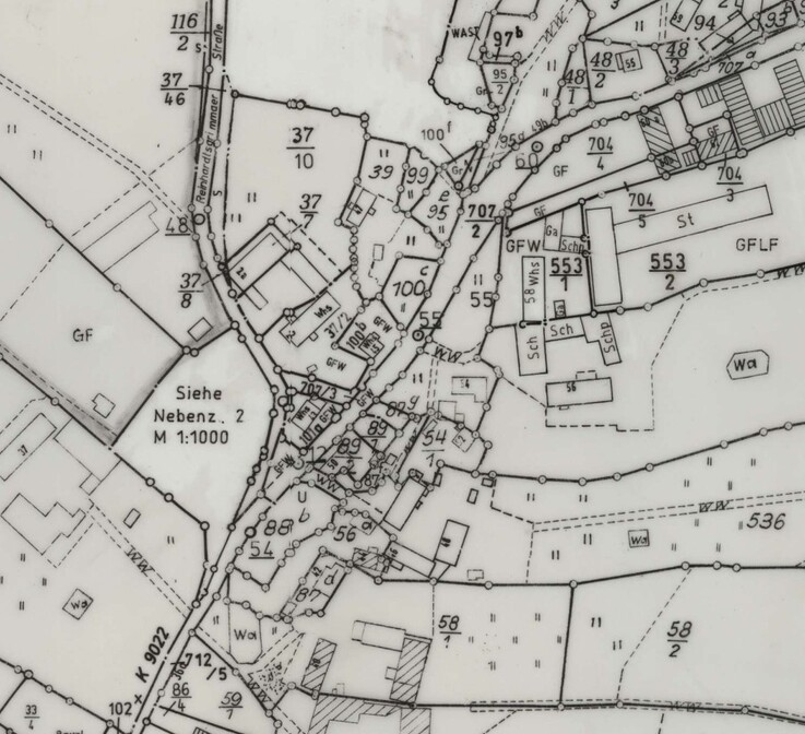 analoge transparante Liegenschaftskarte