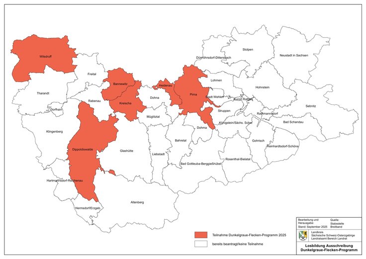 Karte teilnehmende Kommunen Los 4