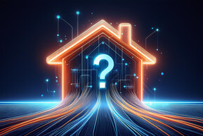 Symbolbild mit Haus und Fragezeichen darin