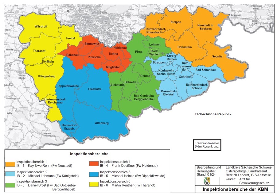 Inspektionsbereiche Kreisbrandmeister Sächsische Schweiz-Osterzgebirge