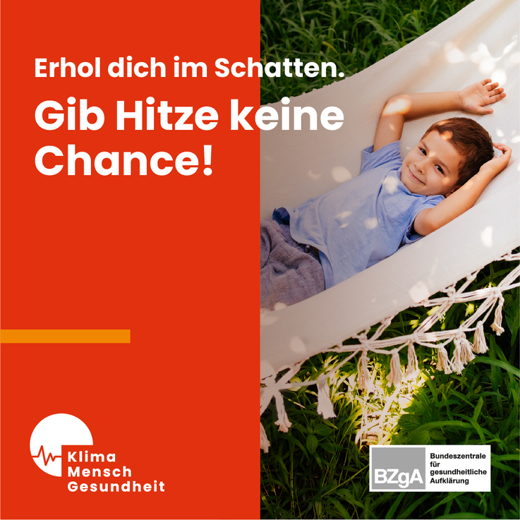 Erhol dich im Schatten. Gib Hitze keine Chance. 