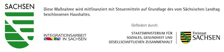 Förderlogo Integrationsarbeit Sachsen