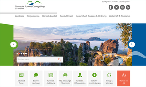 Screenshot von der Webseite des Landkreises
