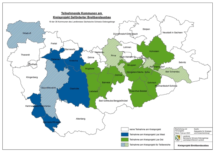 Teilnehmende Kommunen des Weiße Flecken Projekts